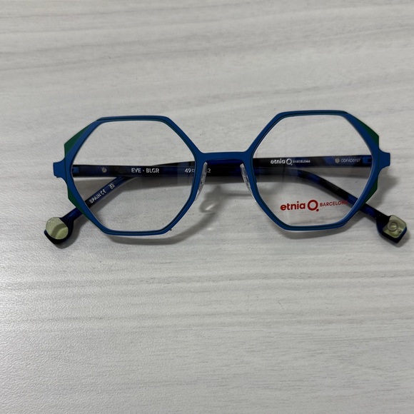 Etnia Barcelona Blue Geometric Glasses Eve - Picture 1 of 4
